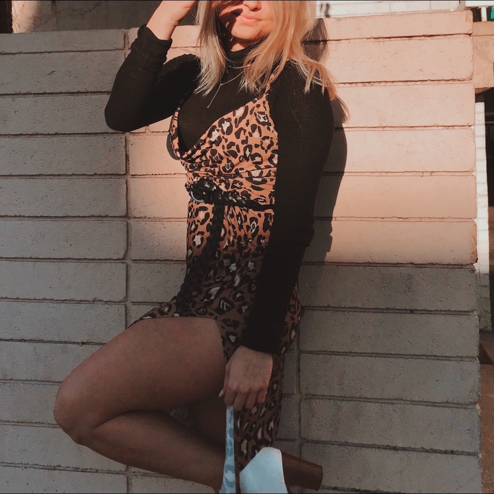 ASOS cheetah dress with slit